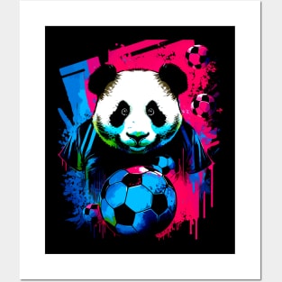 Soccer Panda - Soccer Futball Football - Graphiti Art Graphic Paint Posters and Art